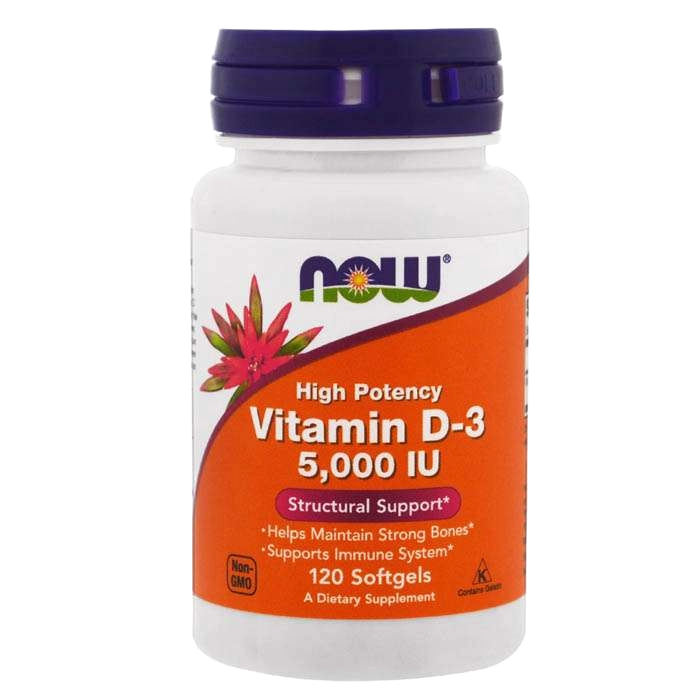 Now Foods Vitamin D-3 5000 IU 120 Softgels